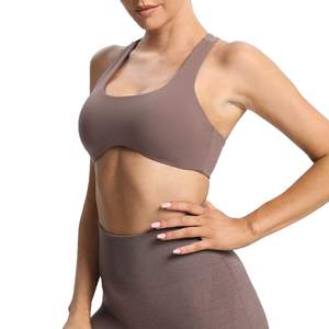 Suave Respetuoso con la piel Fitness Yoga Correr Ecológico Secado rápido A prueba de viento Poliéster Spandex High Sports Strappy Back - Product Image 1