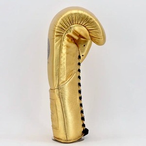 Gants de boxe professionnels en cuir tendance, 8 oz, sans lacets, couleur or métallisé, pour l'entraînement - Product Image 5