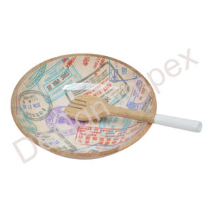 Ensemble de bols de service en bois, résistants au lave-vaisselle, décoratifs, pour nouilles et soupes, accessoires pour la maison, décoration moderne, en bois de manguier - Product Image 3