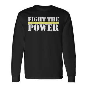 Camiseta de manga larga Fight The Power con cita motivacional sobre el poder y el empoderamiento - Product Image 3