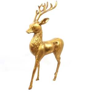 Estatua de ciervo de acero inoxidable, adorno de aluminio, Animal, decoración de jardín de Navidad, escultura artesanal, regalo, fundido a mano - Product Image 4