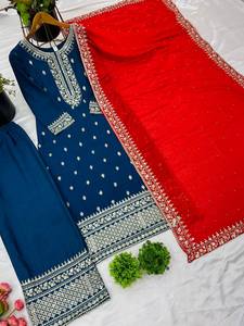 งานปักหนักลำดับบนล่างและ dupatta - Product Image 4