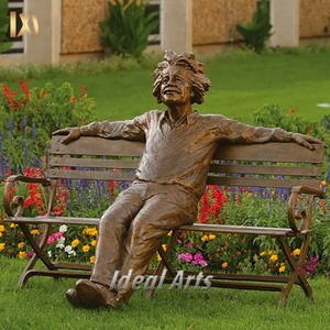 Personalizzato famoso uomo in bronzo a grandezza naturale su panca scultura <span class=keywords><strong>albert</strong></span> einstein seduto su statue da banco - Product Image 6
