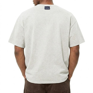Camiseta Premium para Hombre, Negra, Oversize, de Algodón, Tie-Dye, Transpirable, Cuello Redondo, Manga Corta, Estilo Minimalista Urbano - Product Image 2