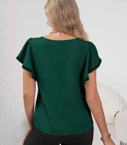 Camiseta con cordón Moda casual Manga corta Primavera/Verano Nueva ropa de mujer - Product Image 6