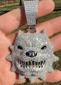 ÉNORME pendentif Pitbull en colère de 3.5 "diamants simulés super glacés, véritable argent sterling 925 massif, Hip Hop, rappeur - Product Image 2
