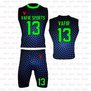 เสื้อเจอร์ซีย์ฟุตบอล7V7พิมพ์ลายดิจิตอลกางเกงขาสั้นระบายอากาศได้ดีแห้งเร็วป้องกันแบคทีเรียชื่อทีมหมายเลขทีมตามต้องการ - Product Image 5