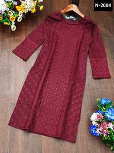 New Lunching Heavy Rayon Fancy Embroidery Work Kurti Pant With Dupatta and Plus Size Available for Casual and Daily Wear Kurtis - Product Image 4