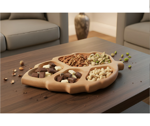 Plateau en bois décoratif pour la cuisine, grand et profond, pour la maison, l'hôtel, élégant et luxueux - Product Image 1