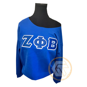 เสื้อพูลโอเวอร์คอวีทรงปกติผ้าฝ้ายสำหรับสตรี  ปักลายตามสั่ง  ย้อมสีพื้น  สำหรับฤดูหนาว  ของชมรมนักศึกษาหญิง Zeta Phi Beta ขายส่ง - Product Image 3