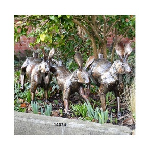 <b>Hot</b> Selling Brown Cast Iron Heavy Duty Rabbit Sculptures Decorative Garden Sculptures For Yard Park Patio Garden - Product Image 2