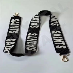 <b>Red</b> And white Customized White Gold Seed Bead Bag Straps 'Hook Em Horns' Fashionable Accessory Beaded <b>Purse</b> Strap - Product Image 4