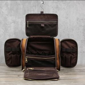 Leather Dopp Kit Bag, Groomsmen Gift, Best Valentines Day Gift for Him, Father's Gift Computer Sling Leather <b>Briefcase</b> Man - Product Image 2