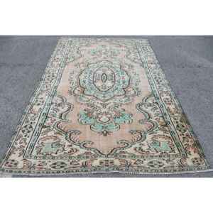 Alfombra Turca Vintage, Alfombra Grande de 5.8x9.2 pies (177x280 cm), Alfombra Marrón de Lana Marroquí - Product Image 1