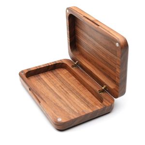 Etui à cigarettes de luxe personnalisé vintage boîte en bois noire noyer poche mince conteneur de stockage de haute qualité pour cadeau - Product Image 5