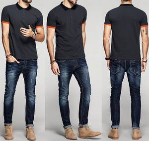 2025 nouveau Design hommes coton fin pour polo Logo personnalisé col tournant avec motif solide prix de gros - Product Image 4