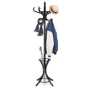 Multi Level Iron Coat Stand Offering Separate <b>Hooks</b> For Coats Hats And Bags Helping Maintain Neat Organization - Product Image 3