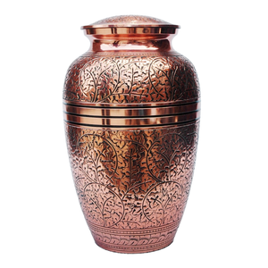 Urne de crémation gravée brune de qualité supérieure urne de cendres humaines adultes robustes fournitures funéraires urne souvenir - Product Image 5