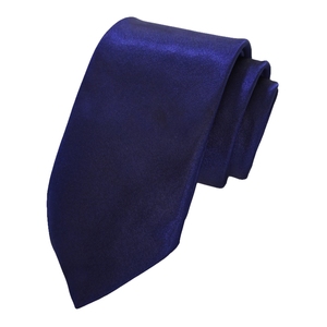 Cravate italienne Exclusive en satin bleu marine tissée d'origine turque - Product Image 2