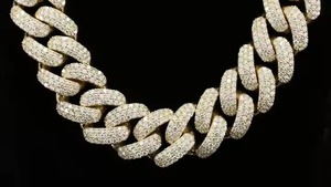 Hip Hop Jewelry Fully Diamond Cuban Link <b>Chain</b> Lab Grown Diamond Jewelry with 14K Yellow Gold <b>Chain</b> <b>for</b> <b>Men</b> - Product Image 2