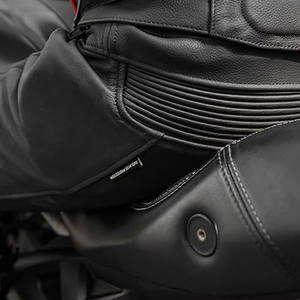 Pantalon en cuir véritable et tissu mélangé, taille haute, respirant, extensible, toile douce, durable, confortable et léger - Product Image 5