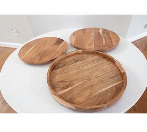 Plateau rotatif en bois Smooth-Spin Lazy Susan pour buffet de table et service de fête - Product Image 1