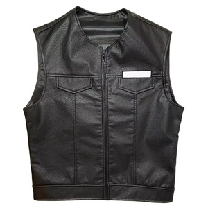 Chaleco de Motociclista de Cuero Vacuno Genuino de Primera Calidad para Hombre, Chaleco de Cuero Negro, Chaleco de Motociclista Ajustado para Hombre - Product Image 1