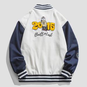 Chaqueta universitaria con diseño de logotipo personalizado OEM, cuerpo de lana verde y mangas de cuero auténtico blanco, chaqueta de béisbol Letterman - Product Image 5