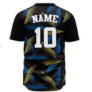 Camiseta de Béisbol de la Mejor Calidad con Botones, Logotipo Personalizado en la Parte Delantera, Impresión 3D, Tallas Grandes, Unisex, 100% Poliéster Transpirable - Product Image 2