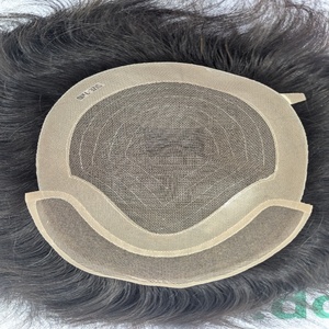 Grand stock de toupet REGENT SFL noué à la main pour hommes 100% cheveux humains indiens Remy style naturel ondulé et droit - Product Image 6