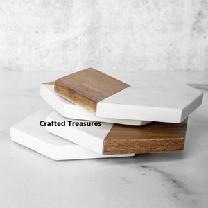 Posavasos de diseño único con soporte Juego de 6 posavasos recubiertos de esmalte Posavasos de MDF del fabricante de posavasos de La India - Product Image 2