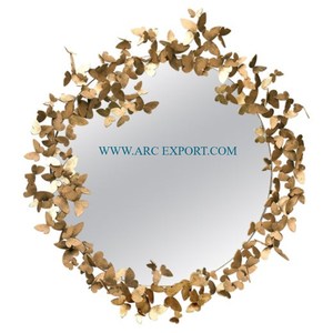 Miroir mural de salle de bain à motif nouveau et attrayant fournisseur de gros miroir mural suspendu en plaqué or fait à la main à bas prix - Product Image 6