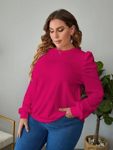 Sweat-shirt pour femme à séchage rapide, respirant, en molleton de coton, couleur unie, pull léger, décontracté, manches longues - Product Image 2