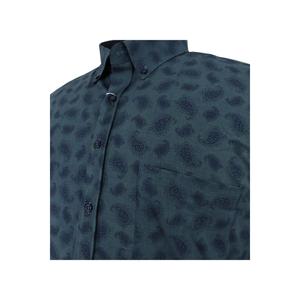 Plus Size King Size camicia da uomo verde manica corta in cotone - Product Image 3