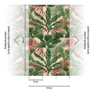 Fabriqué en Allemagne Photo Papier Peint Muraux Jungle Vert Beige Rouge Marron Non Tissé Vinyle Mural Plantes pour Hôtel-1,59x2,80 m - Product Image 3
