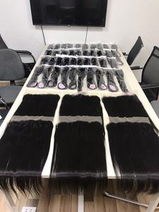 Extension de cheveux humains vierges en dentelle frontale à fermeture transparente en vrac pour perruque de dentelle droite trame de cheveux teints avec numéro de modèle - Product Image 3