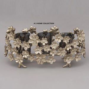 Decoration Office Living Room Showpiece Classic Stylish Handmade <b>Flower</b> Designer Tableware Golden Color <b>Candle</b> Holders - Product Image 1