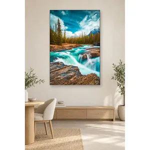 Stampa su tela della fiume turchese di Fida che scorre tra le rocce - Product Image 1
