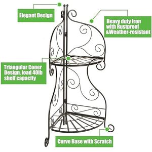 Support de plantes en métal pour une utilisation en intérieur et en extérieur, support de présentation de pots de fleurs durable pour la maison et le jardin - Product Image 4