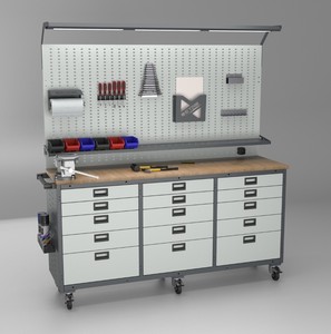 Factory Direct Modular Heavy Duty Tool Workbench Cabinet for Garage <b>Workshop</b> <b>Storage</b> Rolling Tool Cabinet Workbench for Garage - Product Image 1