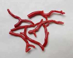 Corail rouge foncé, 100% pierres précieuses de corail rouge italien naturel Branches lâches polies AAA ++ Bâton de corail de qualité Pierres précieuses lisses - Product Image 3