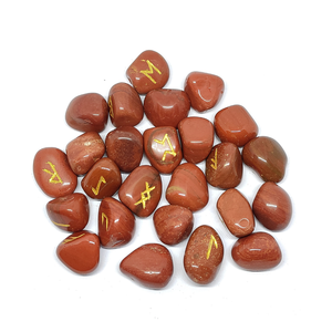 หินคริสตัลแจสเปอร์สีแดงธรรมชาติหินรูนแบบผสมผสานตามหลักฮวงจุ้ยหินแร่บำบัดกึ่งมีค่า - Product Image 4