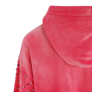 MOQ bas manches longues Street Wear à la mode printemps strass sweats à capuche fabriqués dans le meilleur matériau coton mélangé strass sweats à capuche - Product Image 5