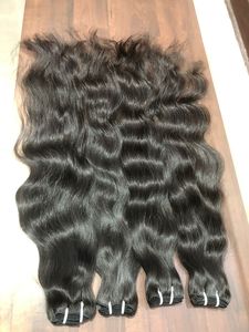 100% Raw Unprocessed Indian Temple Calidad Premium 10 ''a 30" Paquetes de ondas naturales Extensiones de cabello de un solo donante Proveedor indio - Product Image 3