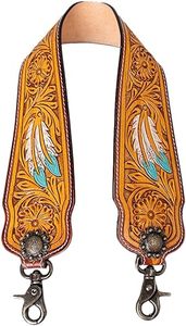 Leather Wristlet Key Fobs Embossed Floral Print Leather Key Rings Hand Tooled Leather Accessories Key Straps - Product Image 4