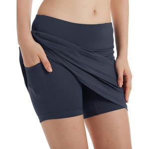 กระโปรงเทนนิสของผู้หญิงดีไซน์ผ่าสูงเพื่อเพิ่มความคล่องตัวเข็มขัดยืดหยุ่นระบายอากาศมีคุณสมบัติสีที่กำหนดเองสำหรับการเล่นเกม - Product Image 2