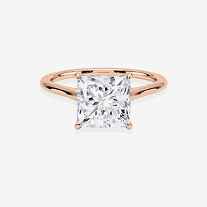 <b>Petite</b> Solitaire Engagement Ring 18K Gold with Lab Grown <b>Princess</b> Cut Diamond Elegant <b>Princess</b> Cut Lab Grown Diamond Ring - Product Image 5