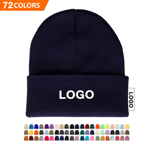 High Quality Bulk Unisex Acrylic Knit <b>Winter</b> <b>Cap</b> Customizable Plain Beanie Hat with Logo for Daily Wear and Skiing for Adults - Product Image 1