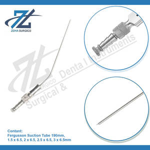 Tube d'aspiration Fergusson 1.5mm à 6.5mm, tubes d'aspiration Fergusson en acier inoxydable de 190 mm Instruments chirurgicaux de qualité supérieure - Product Image 3