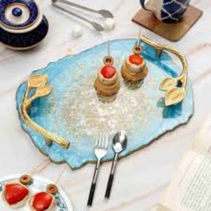 Luxury Wedding Collection Resin Serving <b>Tray</b> Single Piece for Flat Weddings & Hotels <b>Dinner</b> Servings - Product Image 4